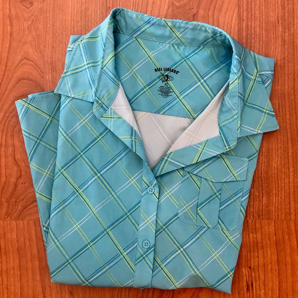 Reel Legends Adventure Button Down Top XL